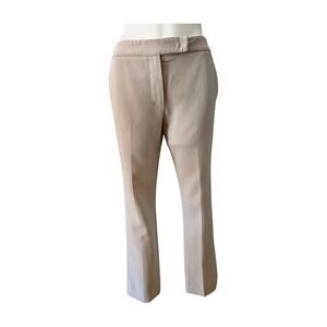 Max Mara Tailored Wool Blend Trousers Beige Flat Front Career Pants Size 6‎